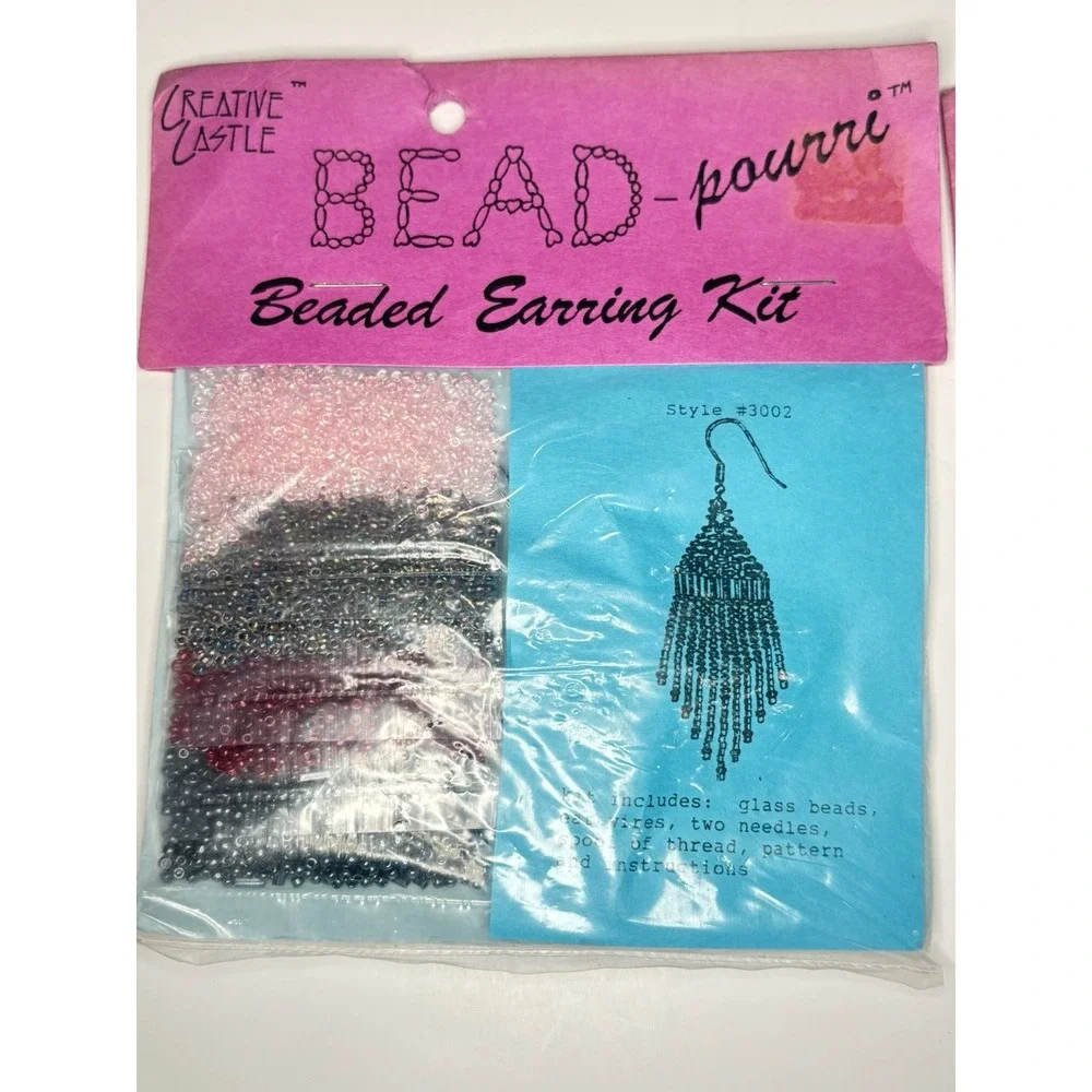Vintage Earring Making Kits Creative Castle Bead-pourri Beaded Sealed Lot Of  3